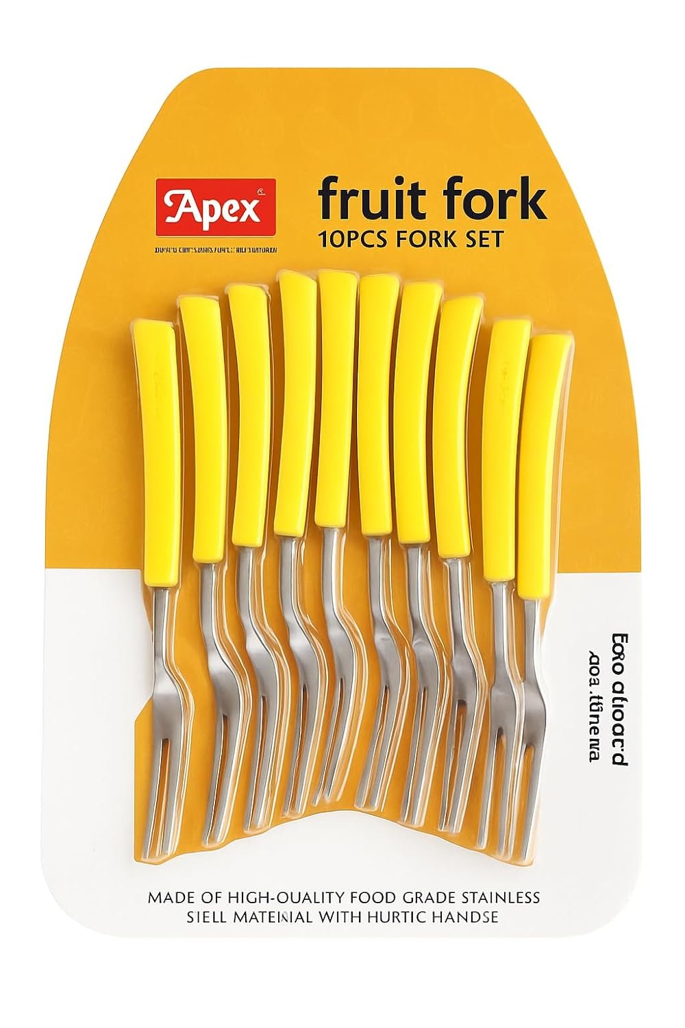 apex-fruit-fork-set-of-10-food-grade-stainless-steel-with-colourful-handles-modern-dessert-forks
